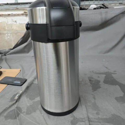 STAINLESS STEEL VACUUM FLASK WITH BLACK FLIP-TOP LID