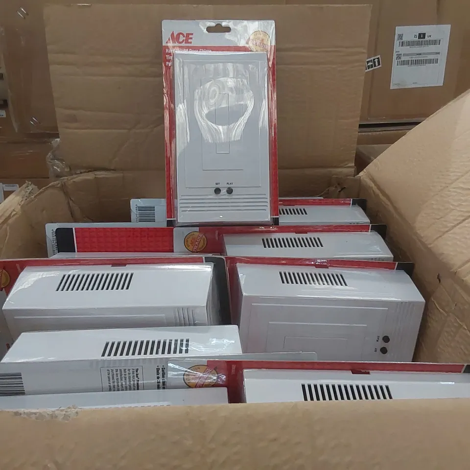 PALLET CONTAINING A VERY LARGE QUANTITY OF ELECTRONIC DOOR BELLS, LAMPS, FURNITURE ITEMS ECT