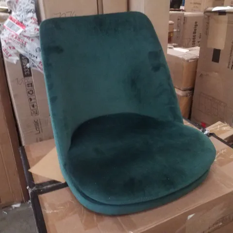 BOXED GREE VELVET DINING CHAIR WITH GOLD LEGS 