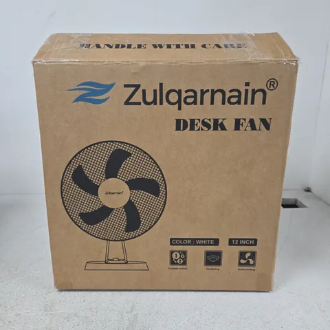 ZULQARNAIN DESK FAN – WHITE, 12 INCH