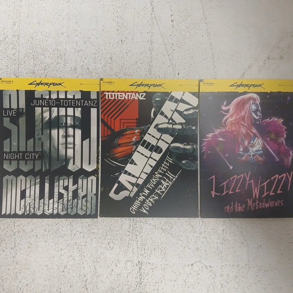 SET OF APPROXIMATELY 10 PACKS TO INCLUDE CYBERPUNK 2077 NIGHT CITY POSTCARDS (3 POSTCARDS PER PACK)