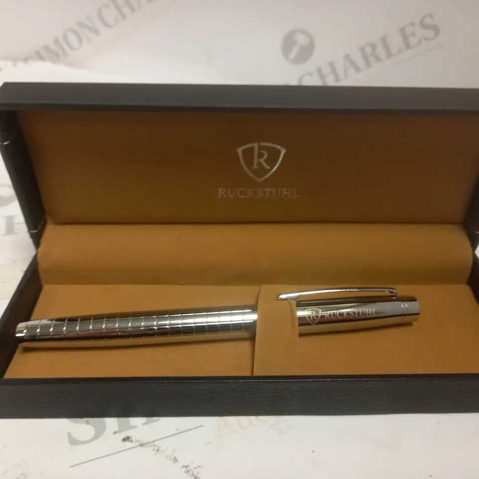 RUCKSTUHL STAINLESS STEEL LUXURY PEN IN GIFT BOX – HAND ASSEMBLED 