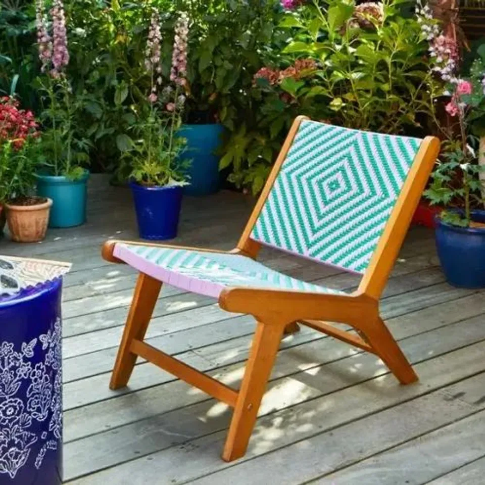 BOXED SOPHIE ROBINSON DECK CHAIR PAVILLION - PEACOCK AND MINT