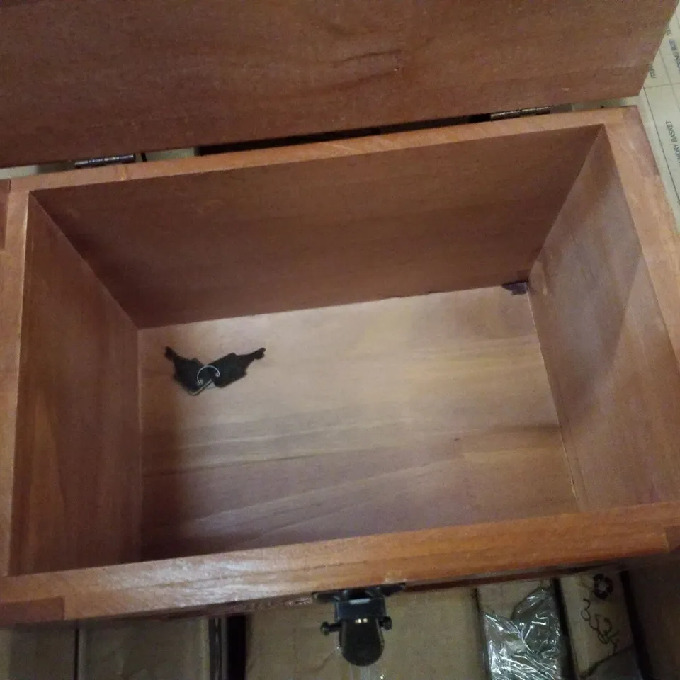 BOXED WOODEN STORAGE CHEST