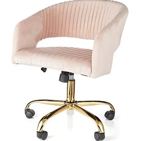 BLUSH VELVET DESK CHAIR - COLLECTION ONLY