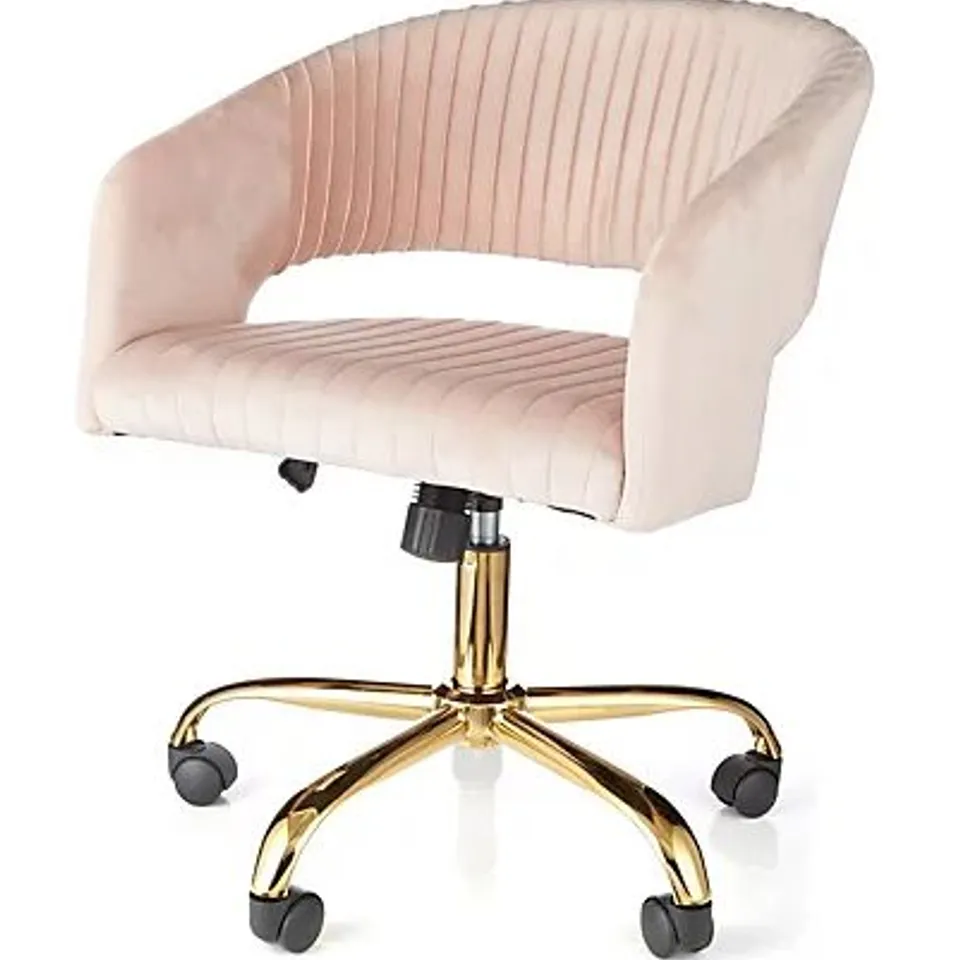 BLUSH VELVET DESK CHAIR - COLLECTION ONLY