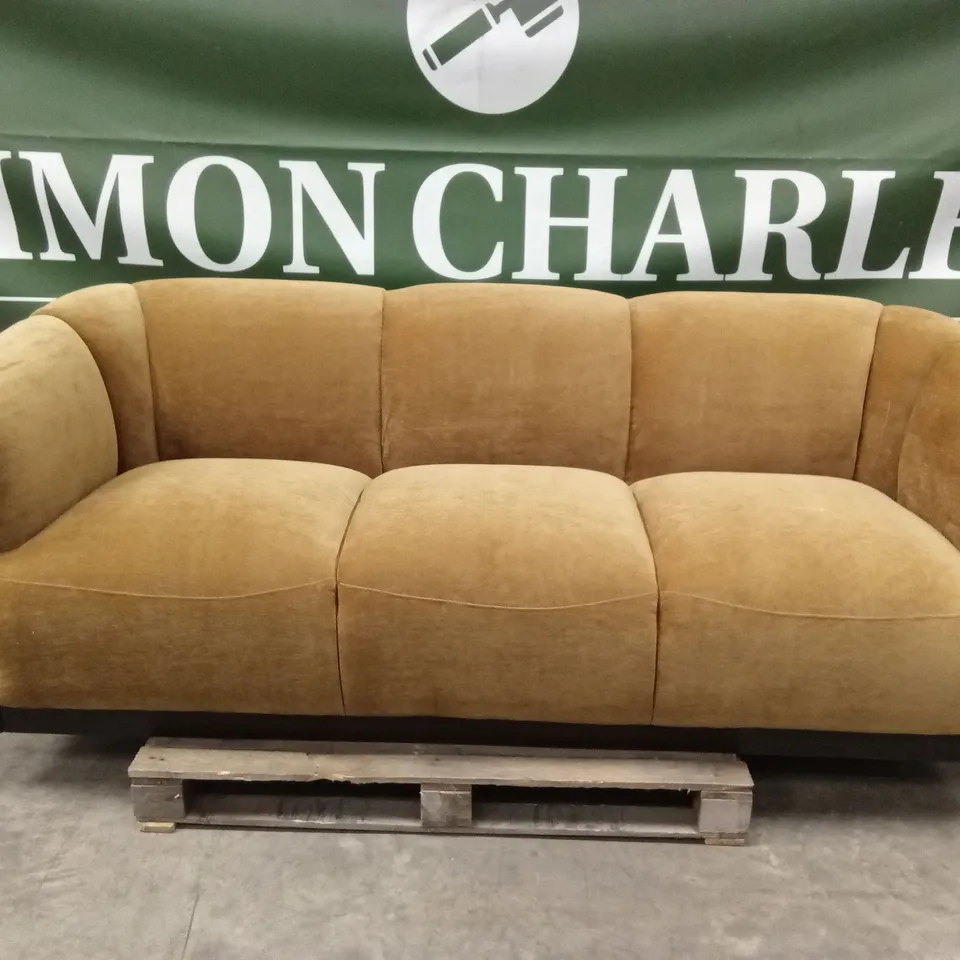 DANETTI TEAGAN OCHRE FABRIC 3 SEATER SOFA RRP £1799