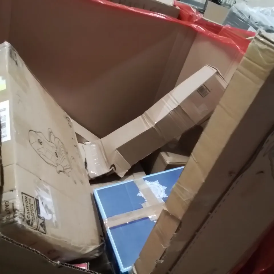 PALLET OF ASSORTED HOUSEHOLD GOODS AND PRODUCTS TO INCLUDE;FAN HEATER,OFFICE CHAIR,STEAM CLEANER 