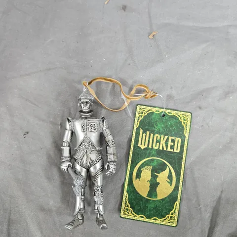 WICKED TIN MAN HANGING SILVER ORNAMENT WITH GLITTER DETAIL