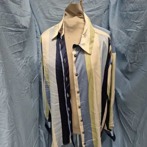 ZARA STRIPED LONG-SLEEVE SHIRT – SIZE M