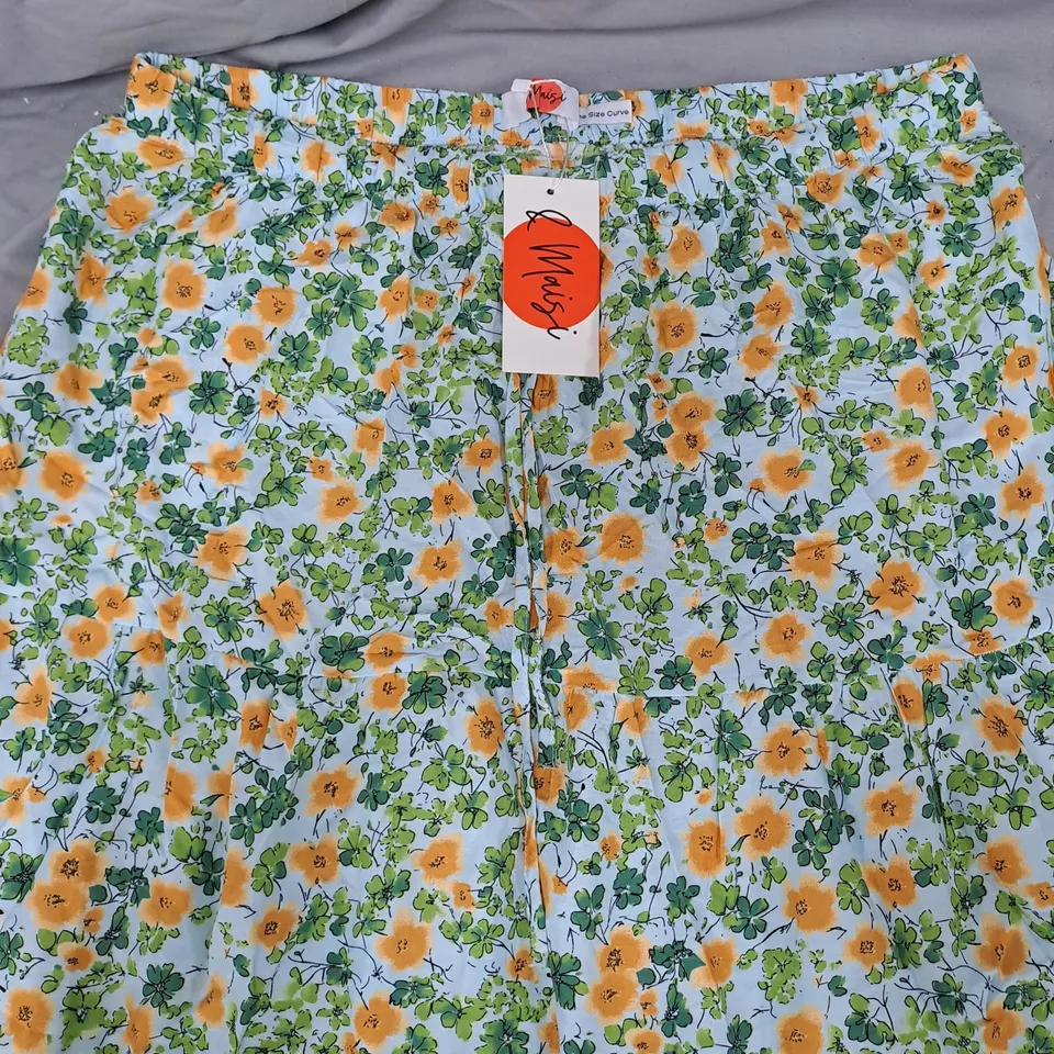 & MAISI WOMEN'S FLORAL PRINT SKIRT WITH ELASTICATED WAISTBAND - ONE SIZE CURVE