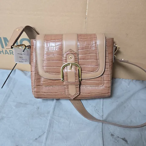 PAUL COSTELLO  CROCODILE-EMBOSSED CROSSBODY BAG WITH BUCKLE DETAIL