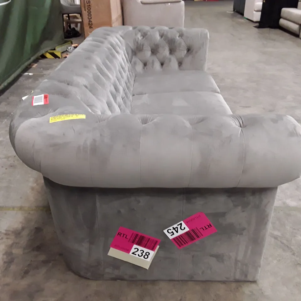 QUALITY DESIGNER 3 SEATER SOFA - GREY FABRIC