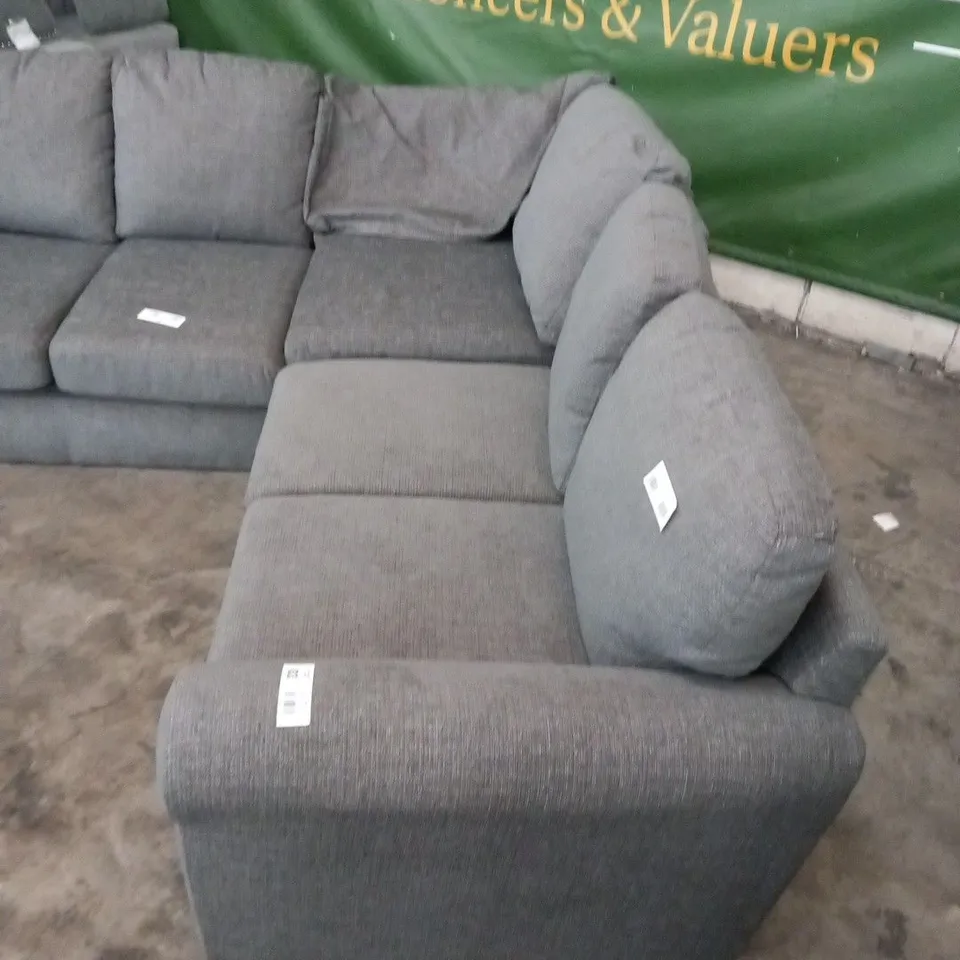 DESIGNER GREY FABRIC CORNER SOFA GROUP