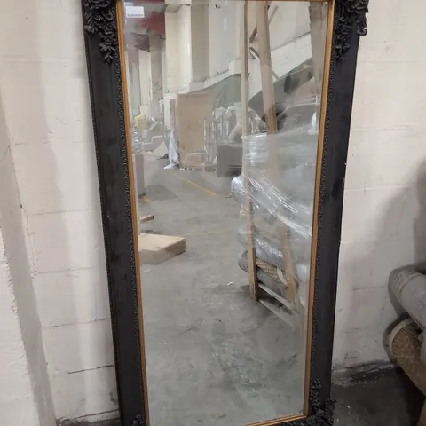 HARREISON LEANER MIRROR ANTIQUE BLACK FRAME 80×166×7CM
