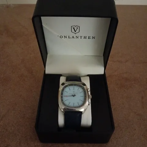 VONLANTHEN AVIATION WATCH FEATURING A BLUE DIAL AND A NAVY LEATHER STRAP