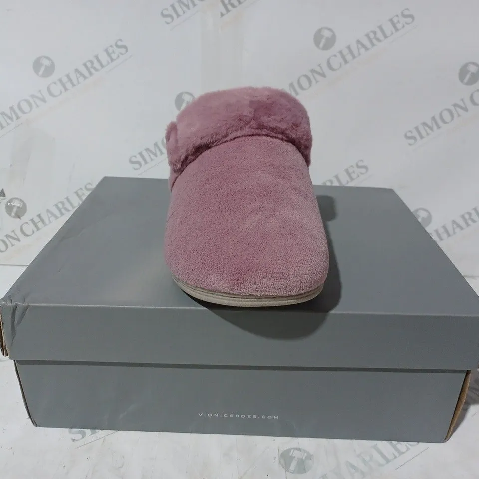 BOXED VIONIC MARIEL SLIPPERS IN DUSKY PINK SIZE 8