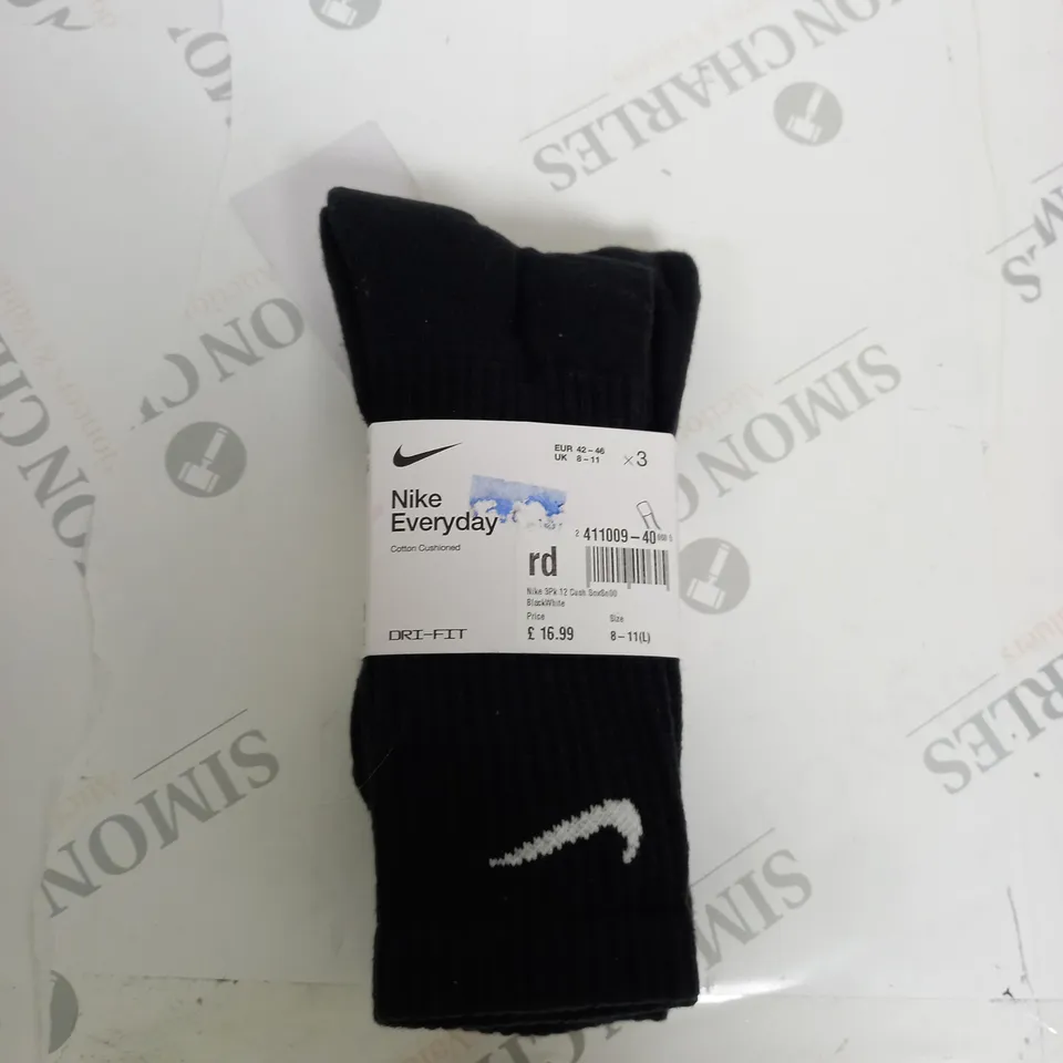 PACK OF 3 NIKE EVERYDAY SOCKS SIZE 6-11