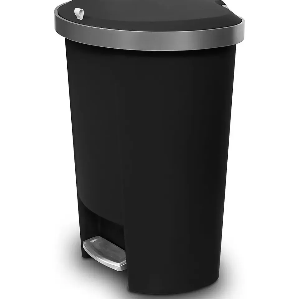 ADDIS MODE 50LTR SEMI D SHAPE PLASTIC PEDAL BIN - BLACK - COLLECTION ONLY