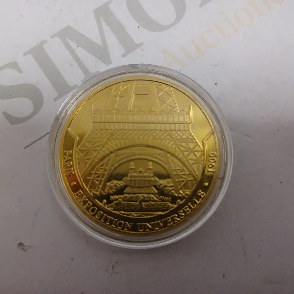 GOLD COLLECTABLE PARIS TOUR EIFFEL 1900 COIN