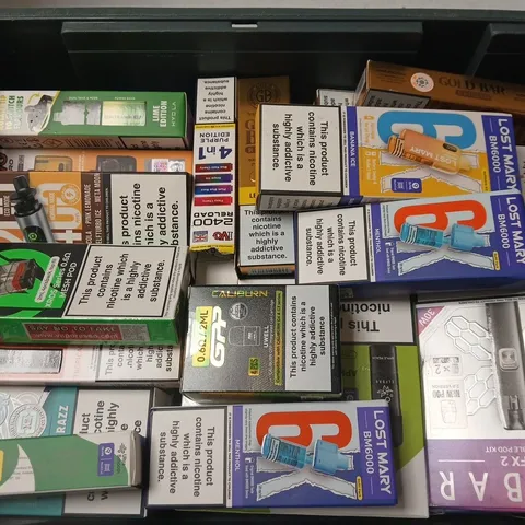 APPROXIMATELY 30 ASSORTED E-CIGARETTE PRODUCTS TO INCLUDE BRANDS SUCH AS VAPORESSO, LOST MARY, ELFBAR, ETC - COLLECTION ONLY