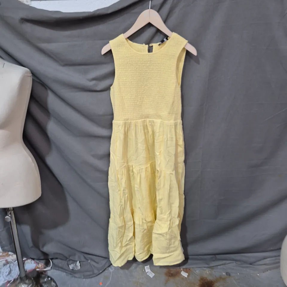 NOBODY'S CHILD SLEEVELESS MIDI DRESS – YELLOW, UK 10 (EU 38)