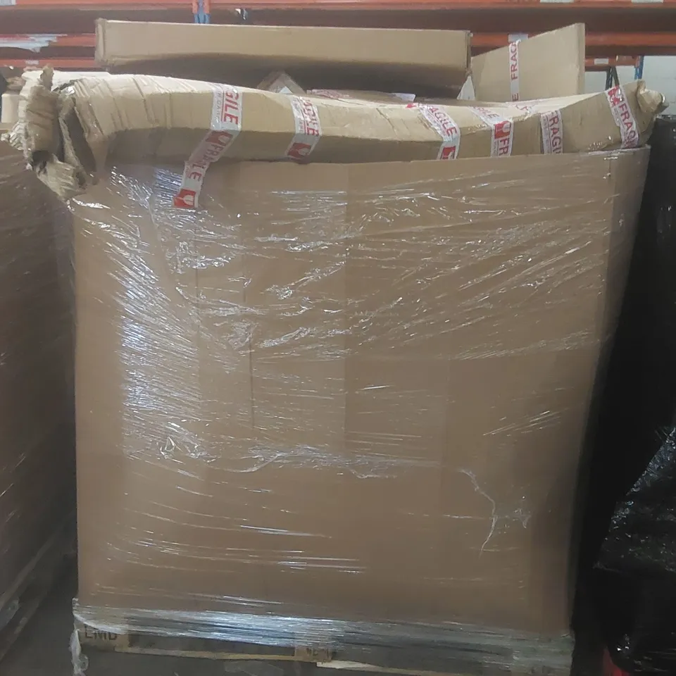 PALLET CONTAINING A VERY LARGE QUANTITY OF ASSORTED CONSUMER PRODUCTS INCLUDING: BOXED FURNITURE, CUSHION, DISPOSABLE INCONTINENCE PADS ECT
