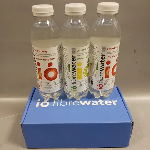 APPROXIMATELY 10 SEALED IO FIBRE WATER BOTTLES IN VARIOUS FLAVOURS - 500ML EACH - COLLECTION ONLY