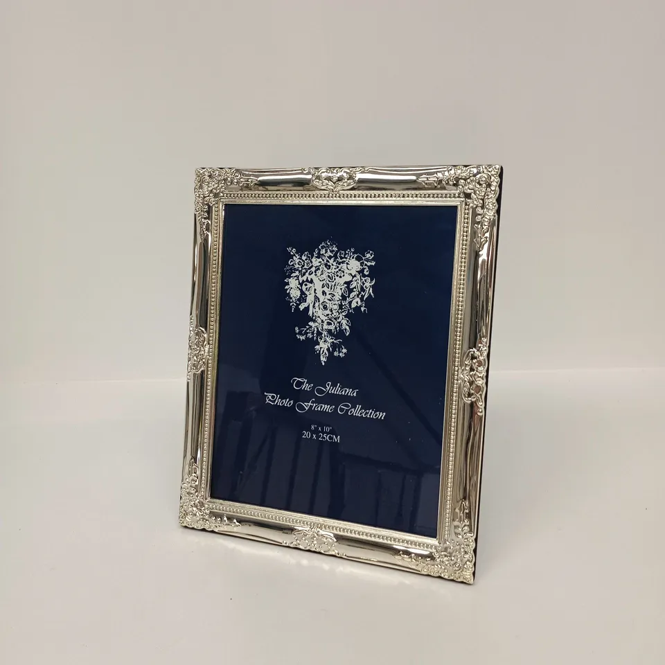 THE JULIANA PHOTO FRAME COLLECTION – SILVER PLATED ORNATE FRAME, 8"X10" (20CM X 25 CM)