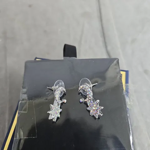 BUTLER & WILSON CRYSTAL EARRINGS – SILVER-TONE, BOXED