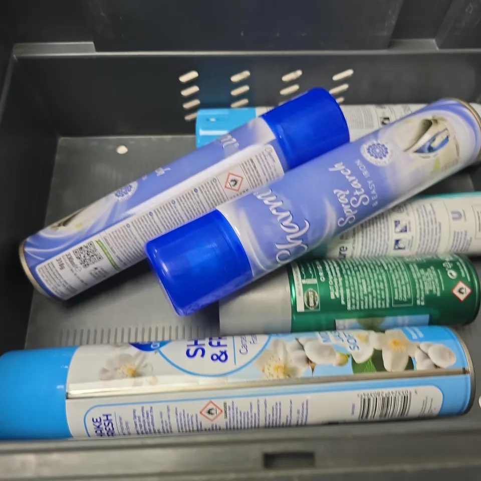 APPROXIMATELY 15 ASSORTED AEROSOLS TO INCLUDE FEBREZE , BRUT AND SURE