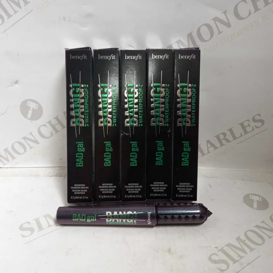 LOT OF 5 BENEFIT BANG! WATERPROOF BAD GAL FULL SIZE MASCARA INTENSE PITCH BLACK (5 X 8.5G)