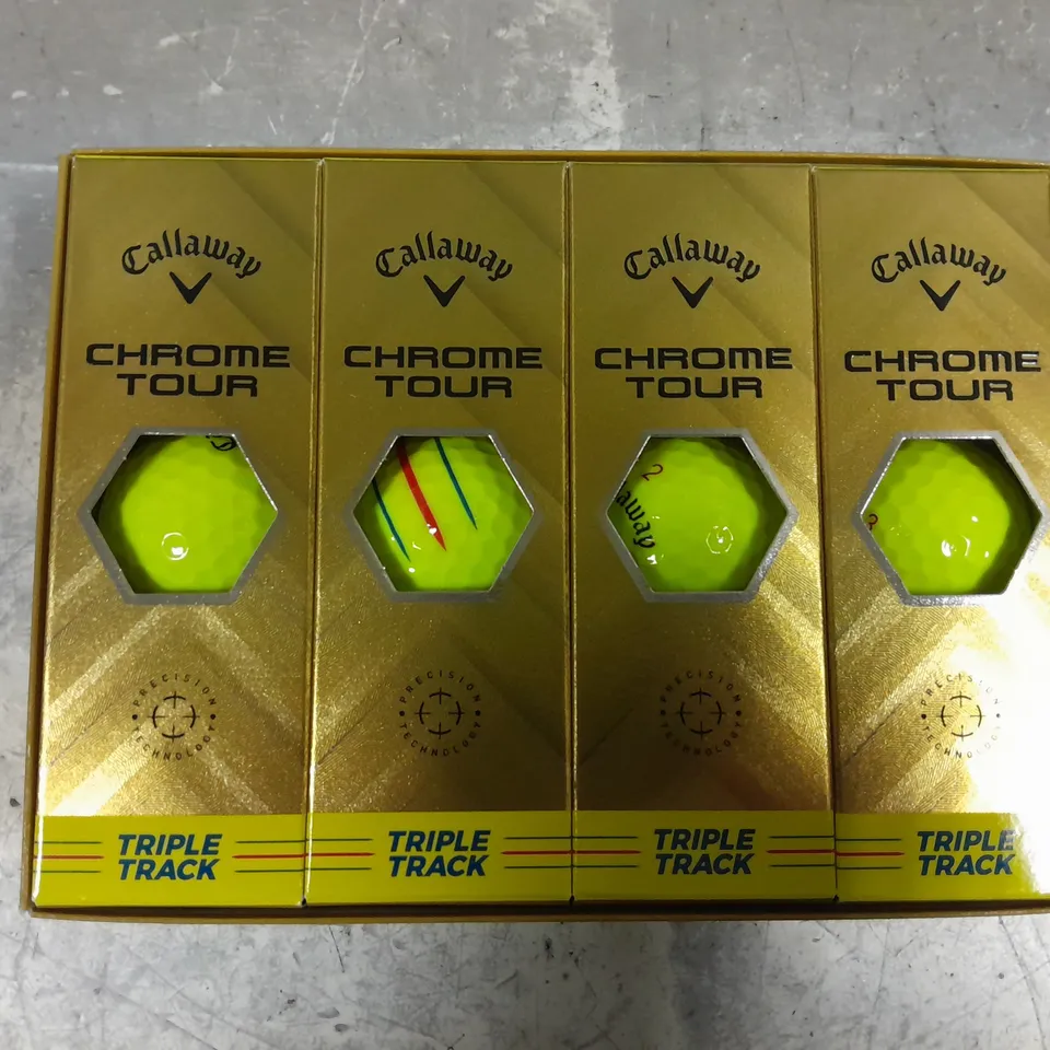 BOXED CALLAWAY CHROME TOUR TRIPLE TRACK GOLF BALLS 2024 - YELLOW