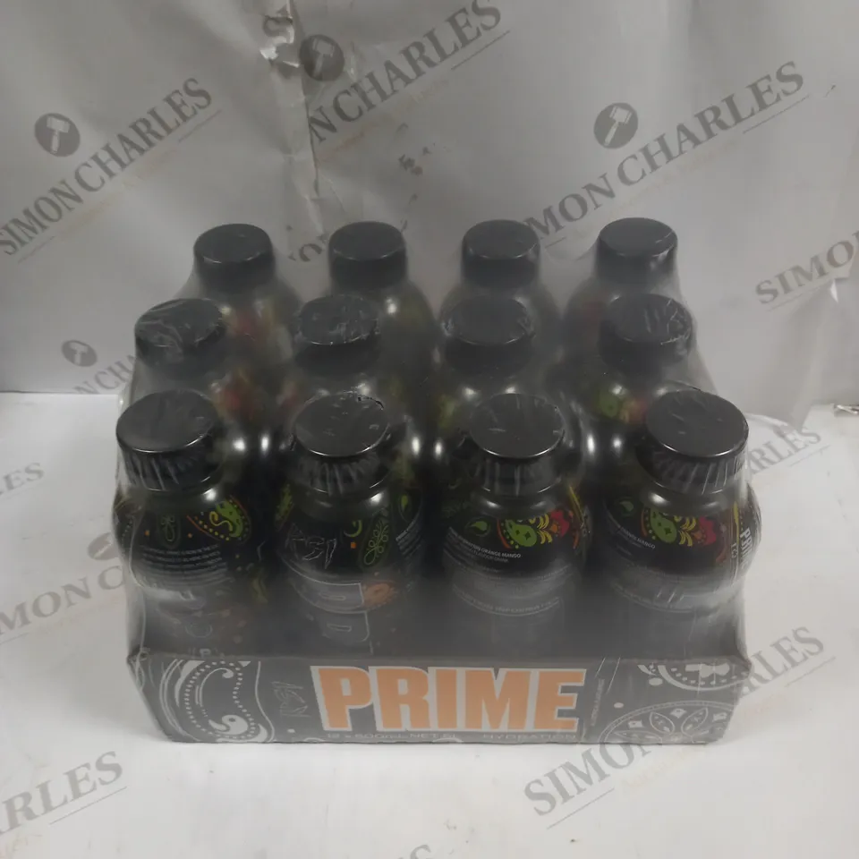 SEALED CASE OF 12 500ML PRIME HYDRATION DRINKS - ORANGE MANGO 