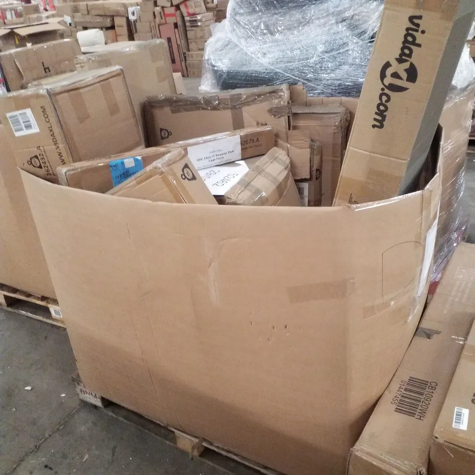 PALLET CONTAINING ASSORTED PRODUCTS INCLUDING METAL DOG CRATE, 10FT TRAMPOLINE, SIMSCREEN & METAL PLANTER