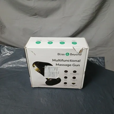 BLISS AND BEYOND MULTI FUNCTIONAL MASSAGE GUN BOXED