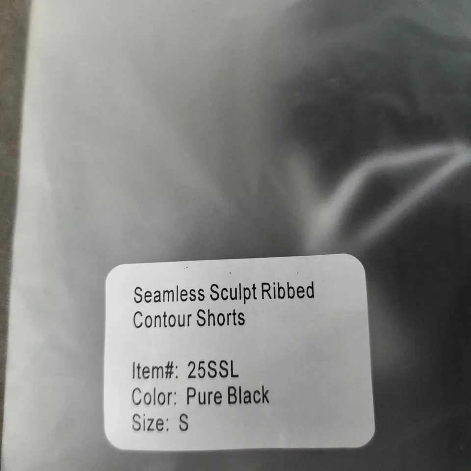 THRIVIN SEAMLESS SCULPT RIBBED CONTOUR SHORTS – BLACK, SIZE S