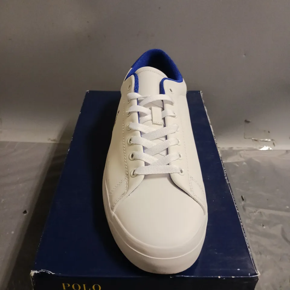 BOXED POLO RALPH LAUREN WHITE LONGWOOD SHOES SIZE 8.5  