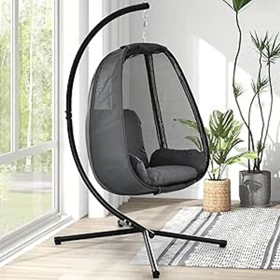 BOXED HANGING EGG CHAIR - GREY (1 BOX)