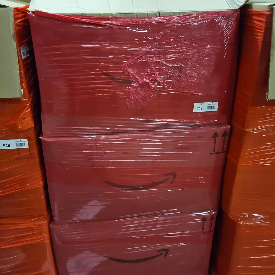 PALLET CONTAINING 6 CASES OF ASSORTED ITEMS, INCLUDING, ARTIST BRUSH WASHERS, FACE MASKS, SMARTPHONE SKINS, ST GEORGE FLAG BUNTING, BUBBLE GUN MACHINES, TOILET BRUSHES.