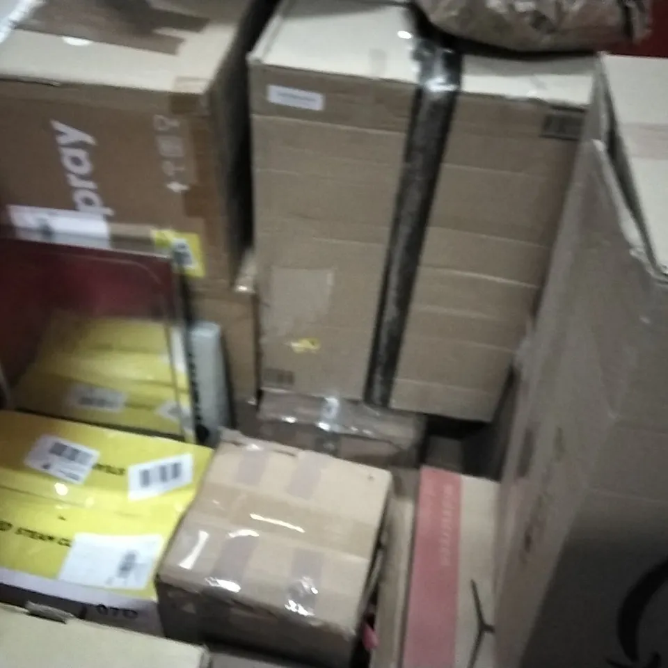 PALLET OF ASSORTED HOUSEHOLD GOODS AND PRODUCTS TO INCLUDE;LOGITECH G29,SMART CAT LITTER BOX,ALL IN ONE DESKTOP