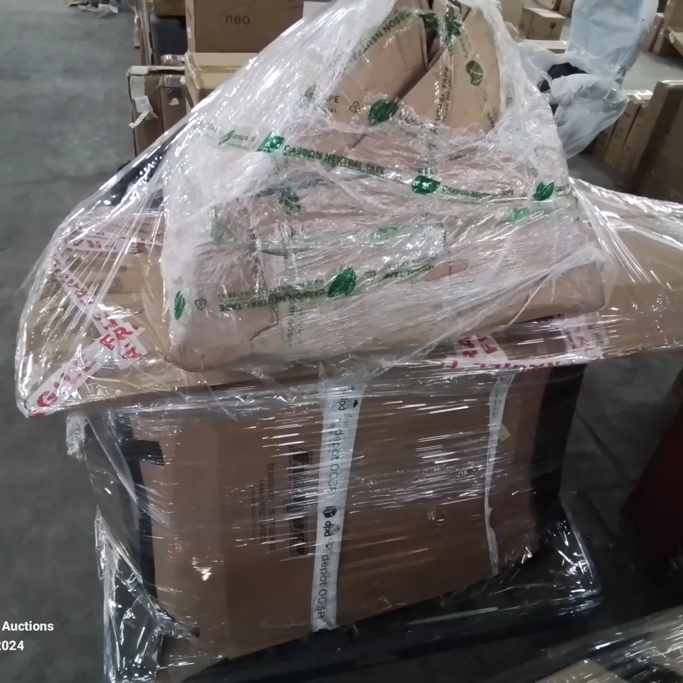 PALLET CONTAINING VARIOUS BOXED FURNITURE PARTS AND OTHER HOUSEHOLD ITEMS ETC.