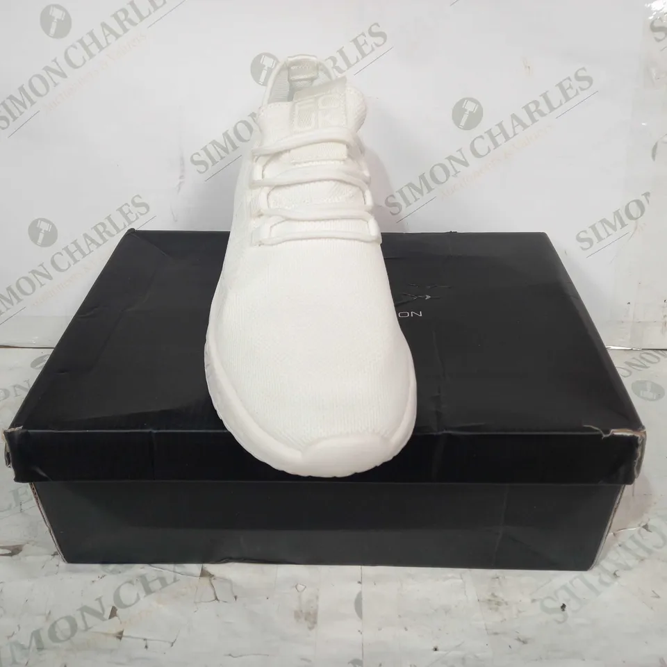 BOXED PAIR OF FCUK SHOES IN WHITE UK SIZE 11