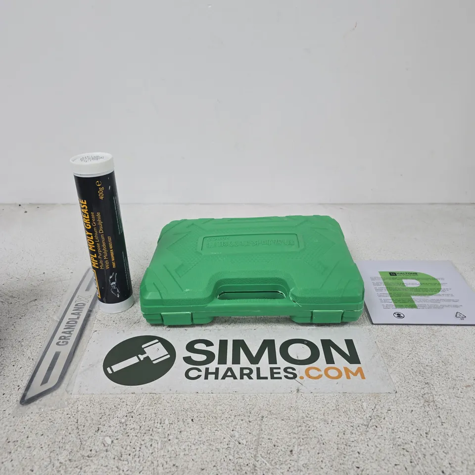 APPROXIMATELY 4 ITEMS INCLUDING JCB EXTREME PERFORMANCE MPL MOLY GREASE AND HALTONS FULLY MAGNETIC L&P PLATES SET AND