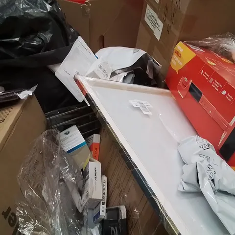 PALLET OF ASSORTED HOUSEHOLD GOODS AND PRODUCTS TO INCLUDE;PHOTO FRAMES,AIR COOLER,CARPET KNEE KICKER