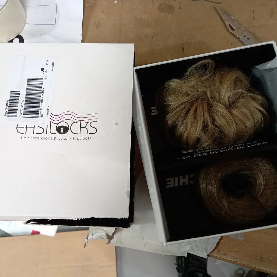 EASILOCKS SET OF 2 SCRUNCHIES- PEARL/OAK