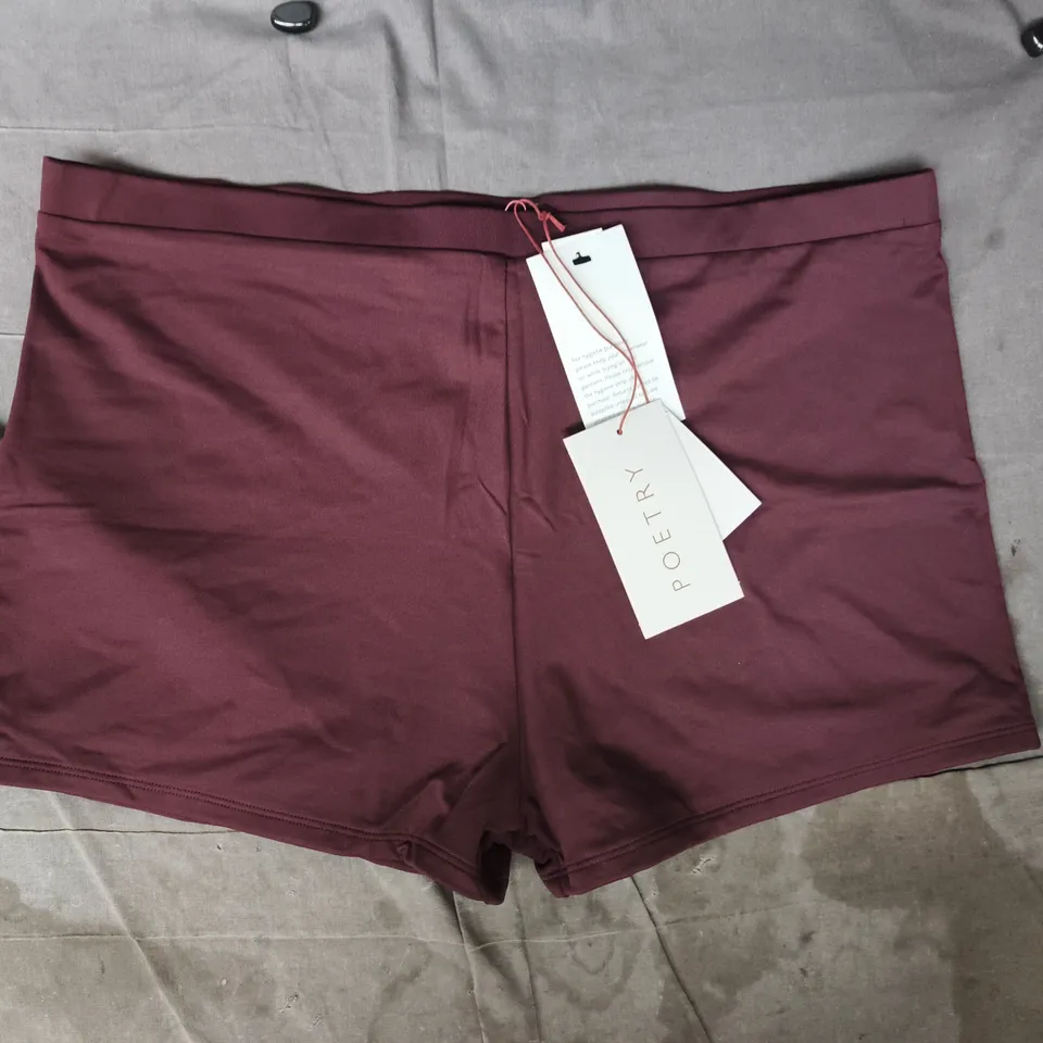 POETRY BURGUNDY SHORTS SIZE UK 16