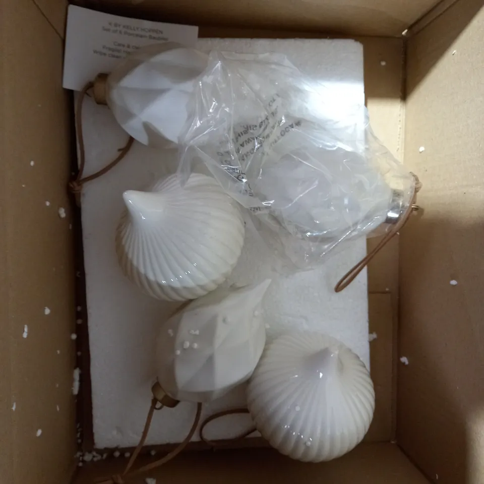 K BY KELLY HOPPEN SET OF PORCELAIN BAUBLES