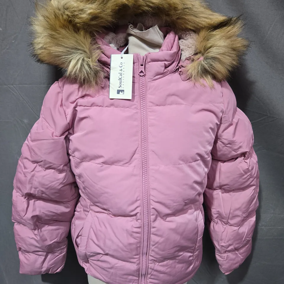 SOULCAL & CO ZIP THROUGH HOODED COAT IN PINK - 8 