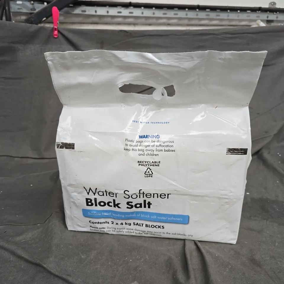 WATER SOFTENER BLOCK SALT – 2 X 4 KG BLOCKS